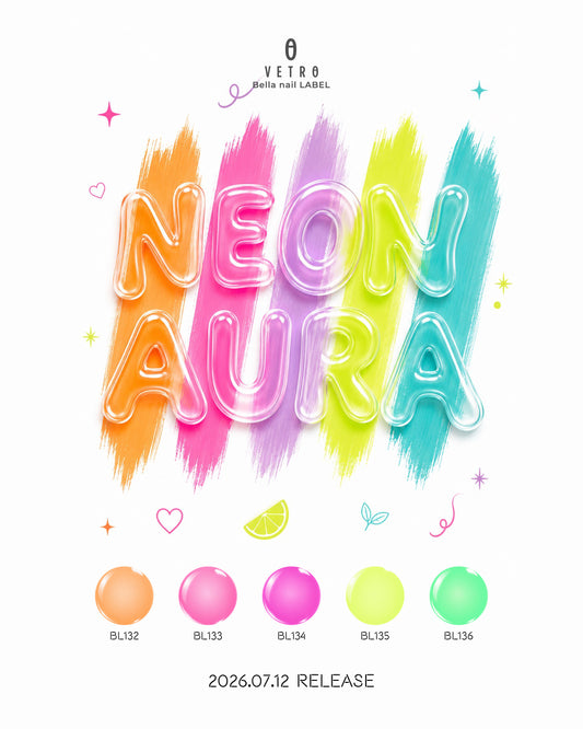 【セット商品】NEON AURA(BL132-BL136)全5色セット | 限定パッケージ(カラーチャート台紙付)